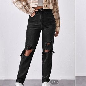 Black high waist mom jeans